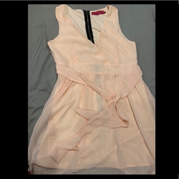 Chiffon Pink Skater Dress - Picture 2 of 3